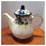 Polish Pottery Unikat Floating Florals Teapot