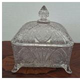 Footed Indianna Glass Honey Dish w/Lid