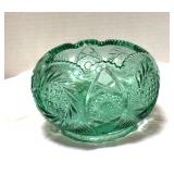 Fenton Hobstar Spruce Green Rose Bowl