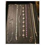 89 grams of sterling silver bracelets