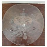 Glass Christmas Tree Platter with Feet