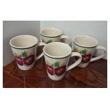Apple Mugs set of 4 Stoneware