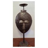 Tribal Art Metal Candleholder