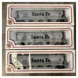 (3) Bachmann Santa Fe Grain Cars