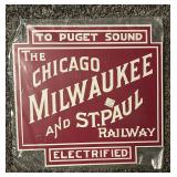 CMStP & P Railway Electrified Puget Sound Sign