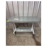 Aluminum Utility Table w/ Galvanized Wrap Top