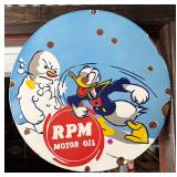 RPM Motor Oil Porcelain w/ Porcelain Sign