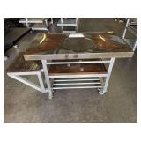 Rustic Medium Big Green Egg Table w/ Wood Accents