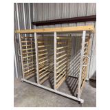 Aluminum Multi Purpose Rolling Rack w/ Wood Accents