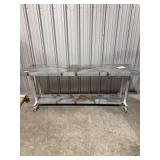 Rustic Distressed Galvanized Top Rolling Table w/ Matching Bottom Shelf