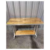Aluminum Frame Utility Rolling Table w/ Plywood Top & Bottom