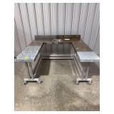 Rustic Distressed Metal Horseshoe Table w/ Sink