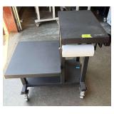 Black Aluminum Large Big Green Egg Mobile Carriage Table