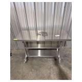 Aluminum Three Tiered Metal Rolling Table w/ Stainless Steel Top