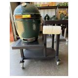 Black Aluminum Large Big Green Egg Mobile Carriage Table