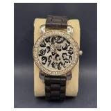 Viviani Ladies Animal Print Crystal Bezel Watch