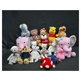 15pcs. Mega Lot of Various Plush Animals