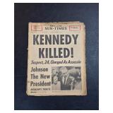 Orig. Chicago Sun Times Kennedy Killed Newspaper