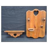 Vintage Hand Made Heart Style Wall Organizer Lot