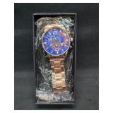 NIB Deyros Men's Rose Gold Tone Watch