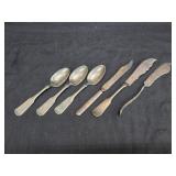 Antique 6pcs. Silver Plate Spoon and Knife Lot