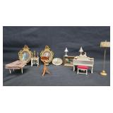 Vintage Dollhouse Study & Den Furniture Lot