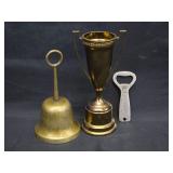 Lot of Vintage Brass Bell Trophy and Bottle Opener