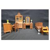 Vintage Dollhouse Bedroom Furniture Lot