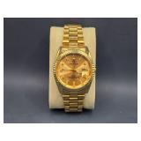 Handok Diamond Gold Tone Watch for Men