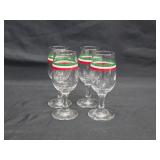 Lot of Vintage 6' Libbey Striped Band Wine Glasses