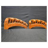 Vtg Thai Hand Carved Wood Elephant Bridge Dï¿½cor