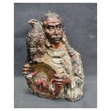 Vintage 6' Native American Resin Bust Statue
