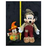 Autumn Scarecrow Mickey Door Greeter and Pumpkin