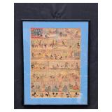 Framed 17'x13' Antique Disney Newspaper Comic