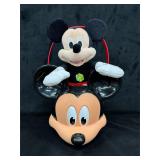 Mickey Head Plastic Bucket & Talking Plush Duo
