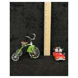 VTG Mickey Metal Tricycle & Mickey Minnie Car