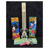 VTG Mickey School Set w/ Ruler, Cases & Scissors