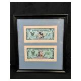 Rare '87-'88 Framed Uncirculated Disney Dollars