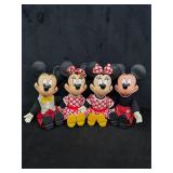 Lot of 4 VTG Rubber-Face Mickey & Minnie Pairs