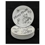 2007 Disney Mickey 6pcs Sketch Book Plate Set