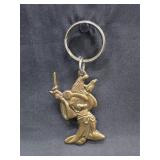 Vtg Disney Fantasia Sorcerer Mickey Brass Keychain