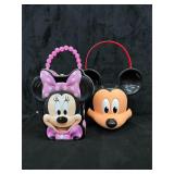 Disney Mickey Head Bucket & Minnie Tin Purse