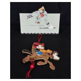 VTG Western Cowboy Mickey Mouse Ornament Set