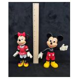 Vintage Mickey & Minnie Articulated 6.5' Figures