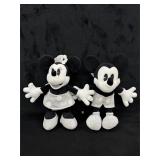 Steamboat Willie B&W Mickey & Minnie Plush Pair
