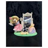 Rare Minnie Mouse Vanity Mirror Figurine w/ Figaro