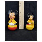 Retro Mickey Mouse Roly Poly Wobble Toy Pair