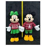 Holiday Sweater Mickey & Minnie Plush Greeter Pair