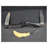 Lot of 3 Various EDC Locking Single Blade Knives