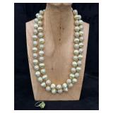 Double Strand Faux Pearl Necklace & Ring